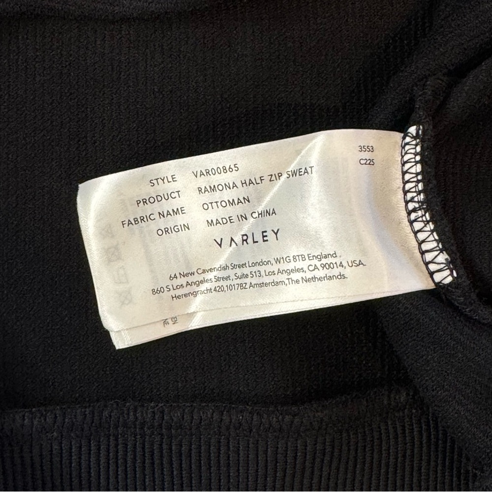Varley Ramona Half Zip Sweater Black Athleisure Large - Picture 7 of 10